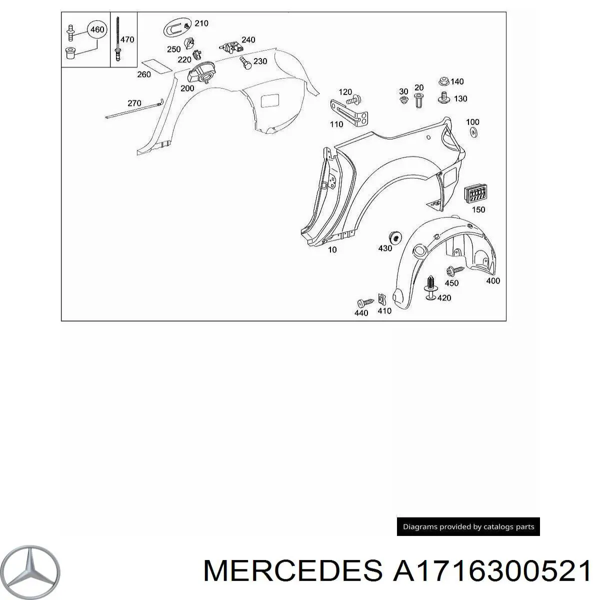 A1716300521 Mercedes Крыло заднее