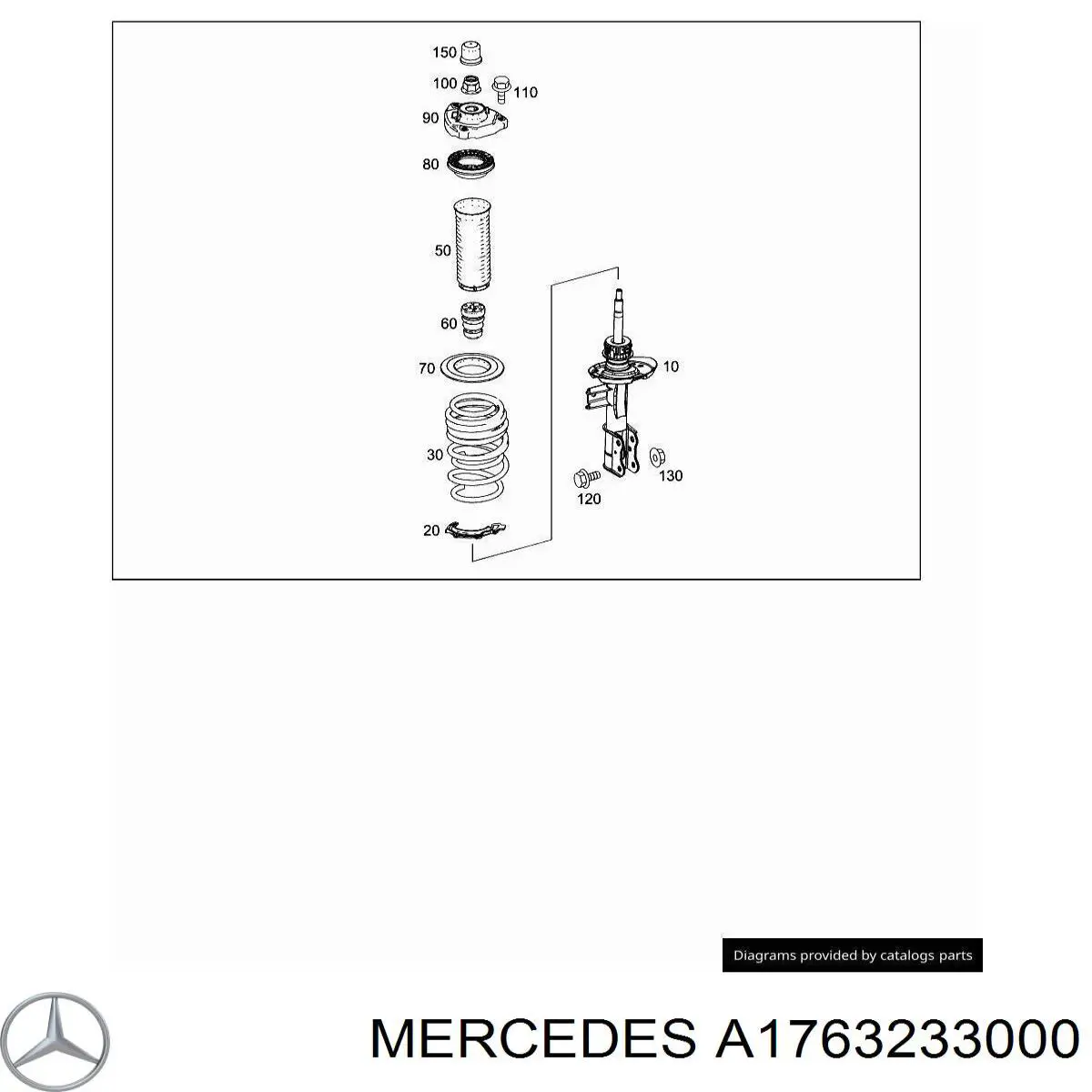 Амортизатор передний правый A1763233000 Mercedes