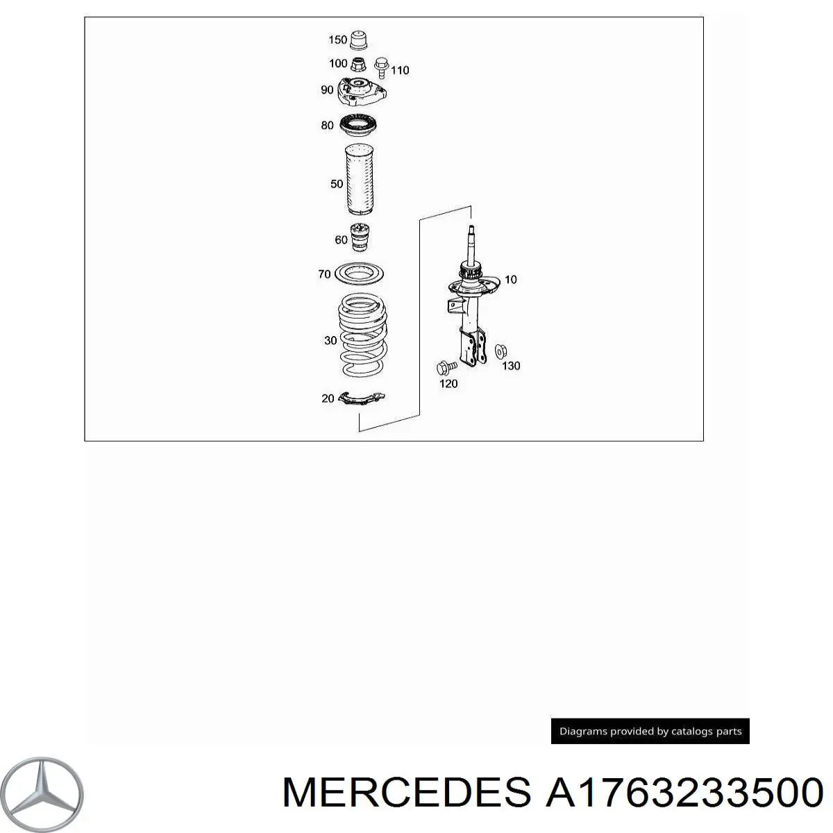 A1763233500 Mercedes amortecedor dianteiro esquerdo