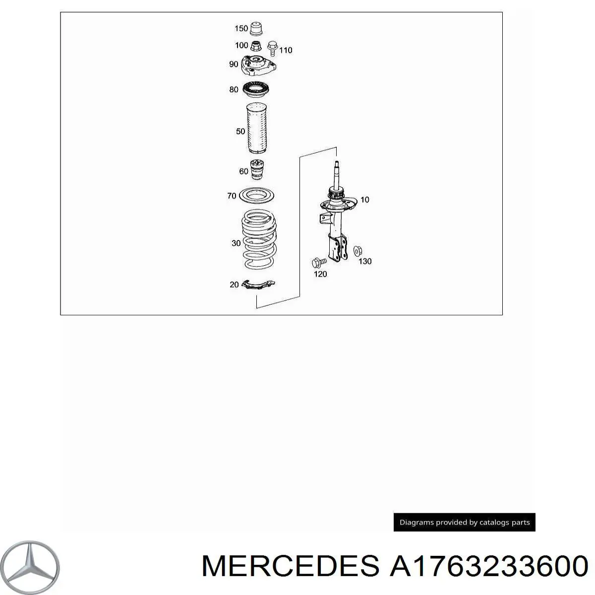 A1763233600 Mercedes amortecedor dianteiro direito