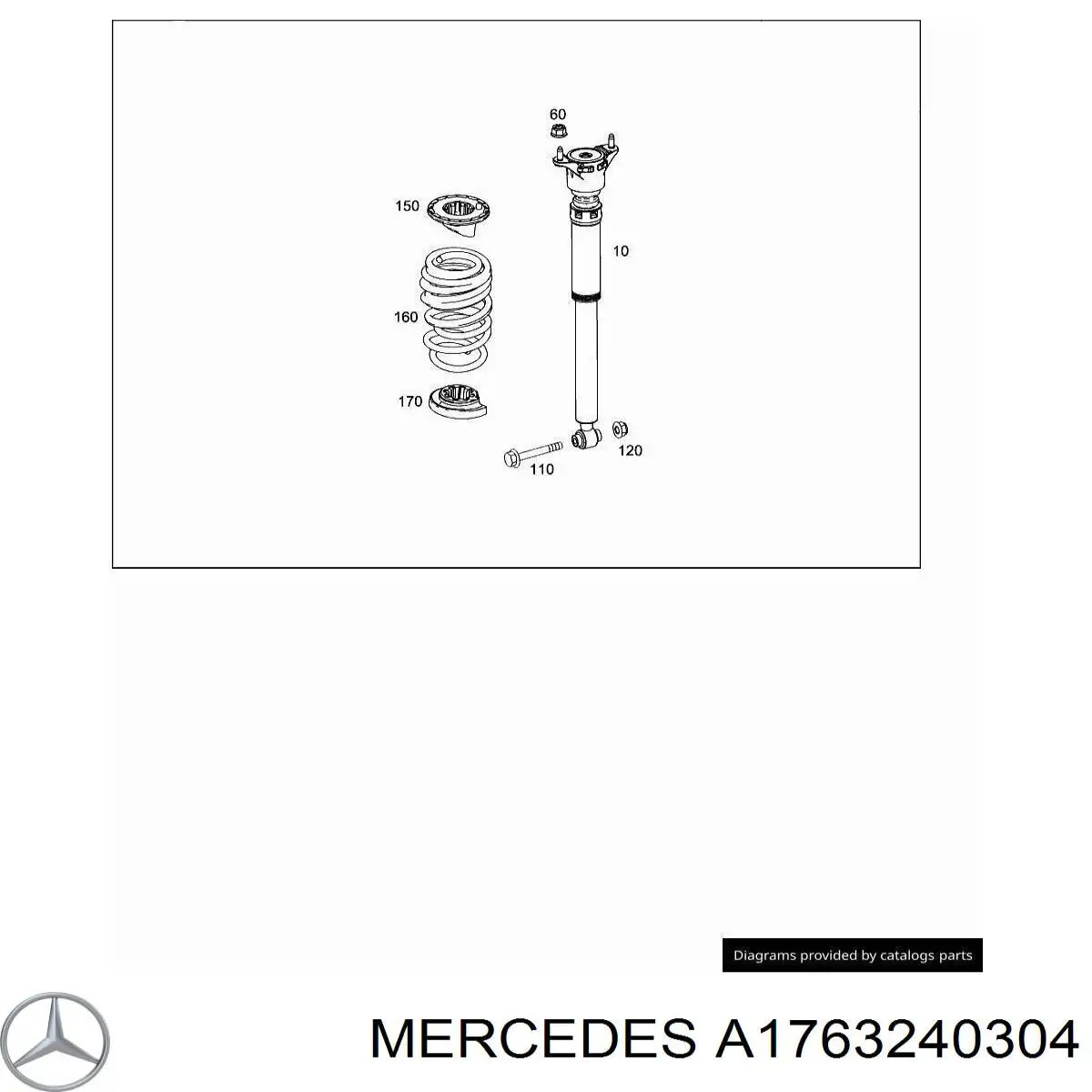 Задняя пружина A1763240304 Mercedes