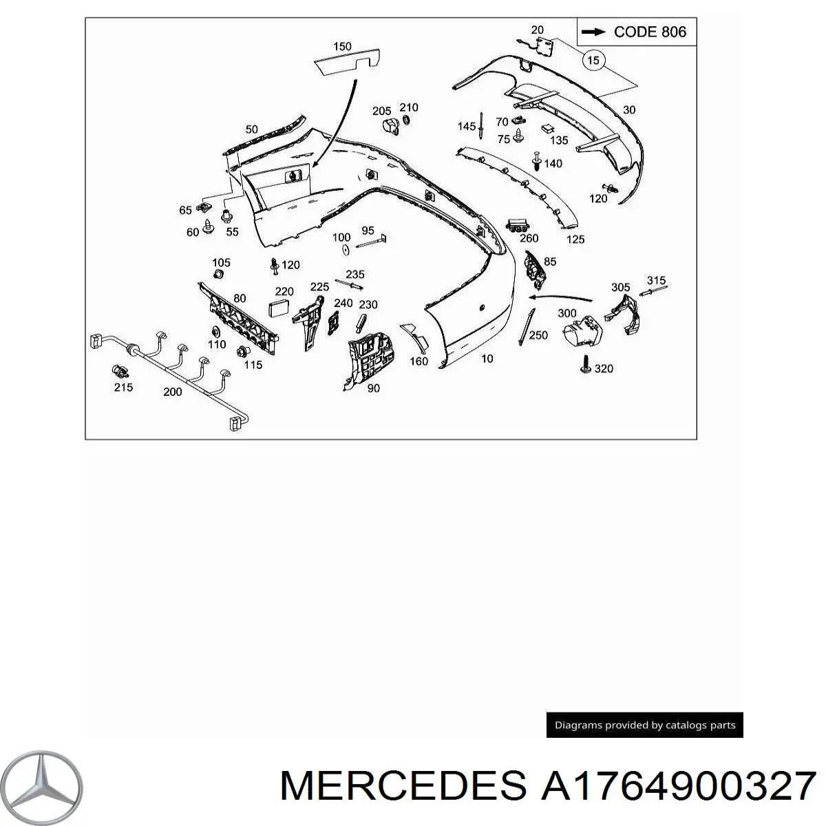 A1764900327 Mercedes Насадка на глушитель