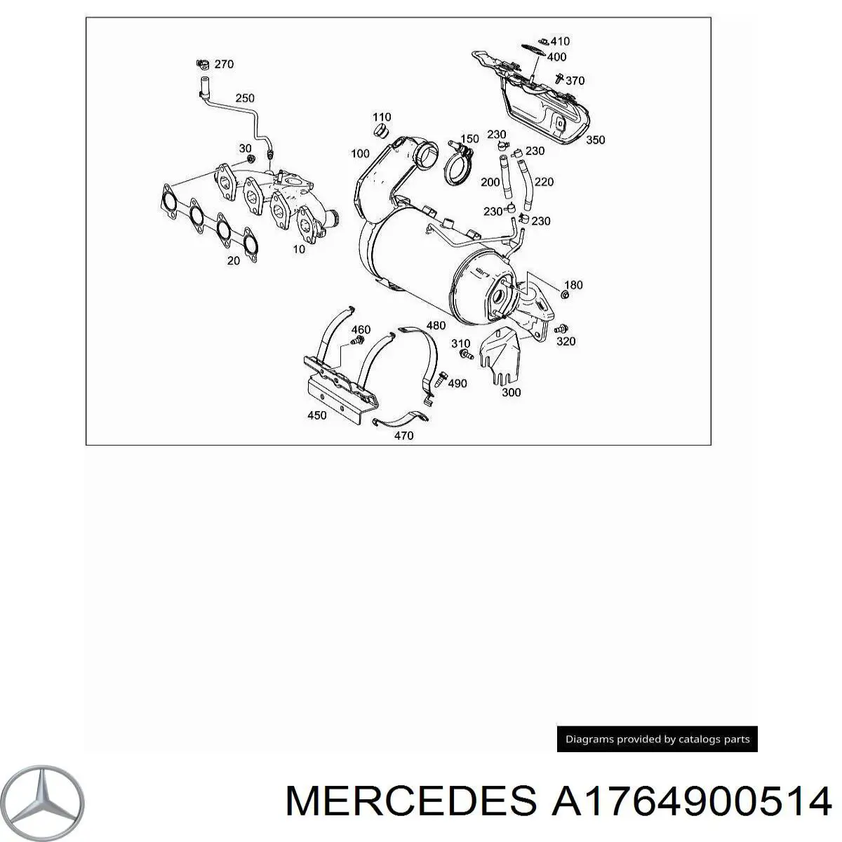 A1764900514 Mercedes convertidor - catalisador