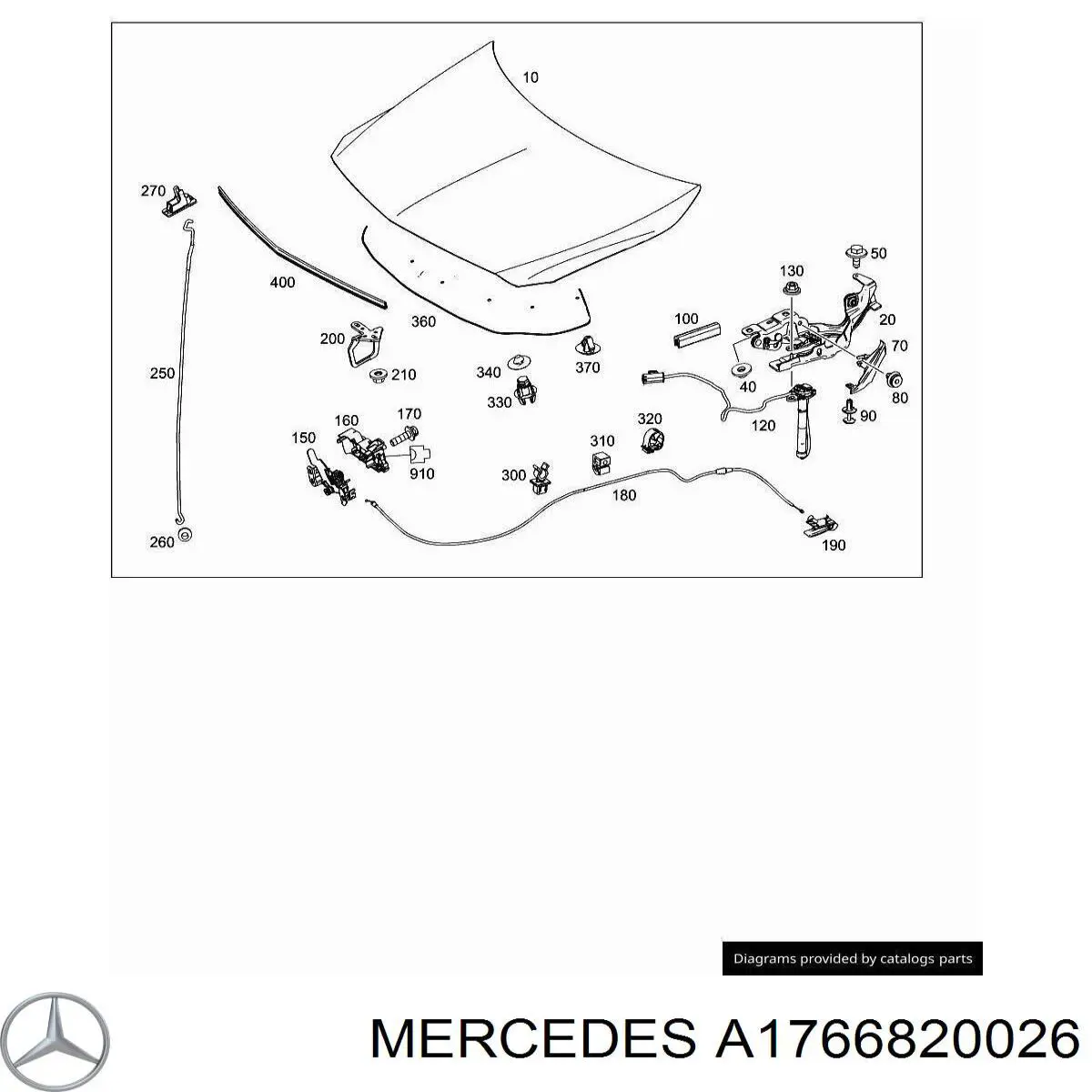 Обшивка капота Mercedes A1766820026 цена, от 38.70 USD