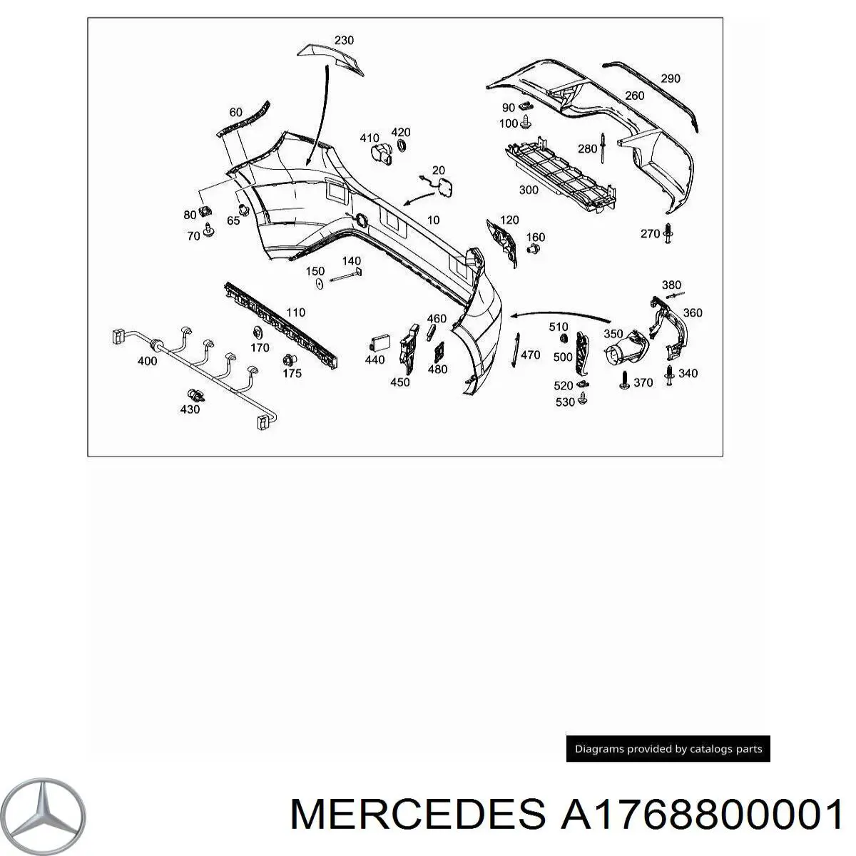 A17688058409999 Mercedes pára-choque traseiro