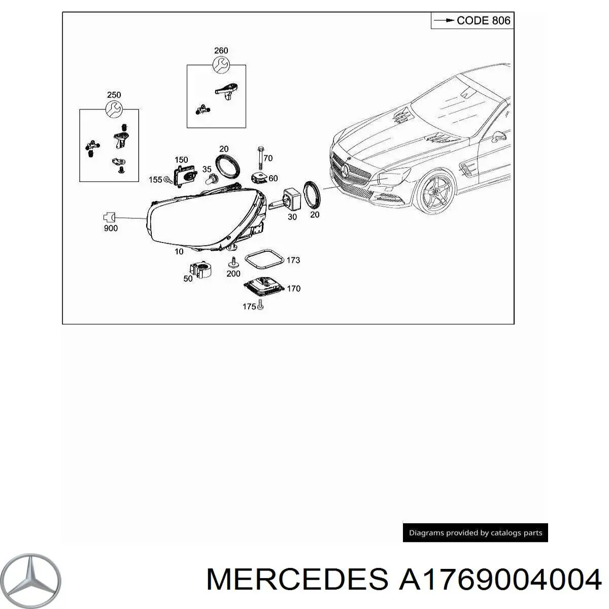  Mercedes A1769004004 цена, от 151.42 USD