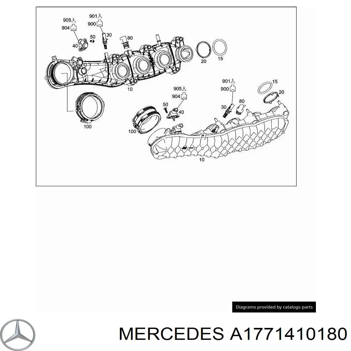 Vedante de tubo coletor de admissão para Mercedes AMG GT (X290)
