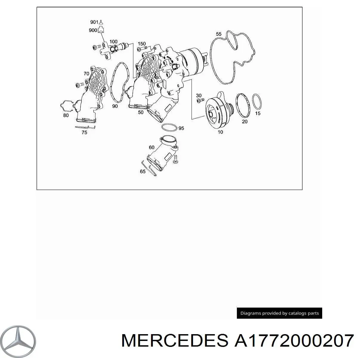Помпа водяная (насос) охлаждения на Mercedes AMG GT C190