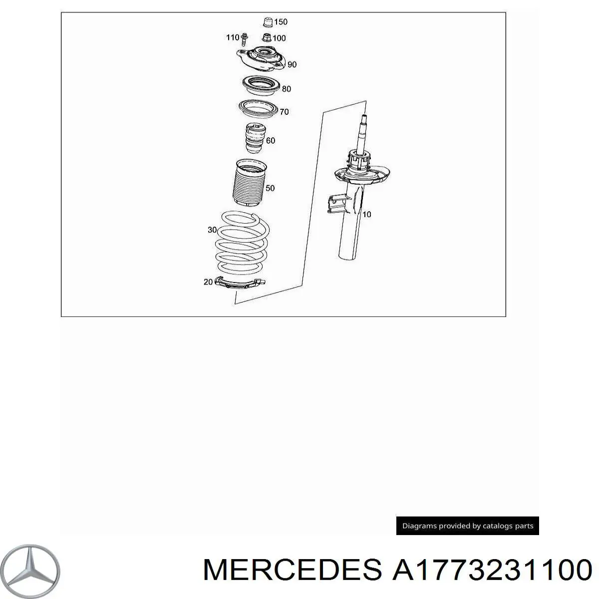 Amortecedor dianteiro esquerdo para Mercedes A (W177)
