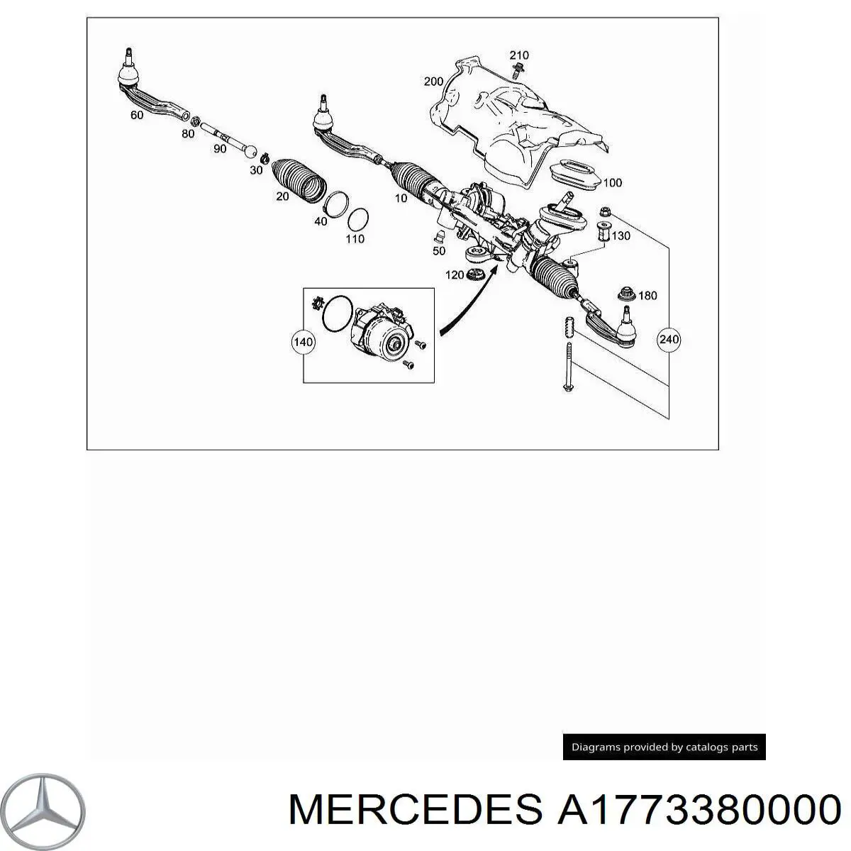Рулевая тяга Mercedes B W247 (Мерседес-бенц Б)