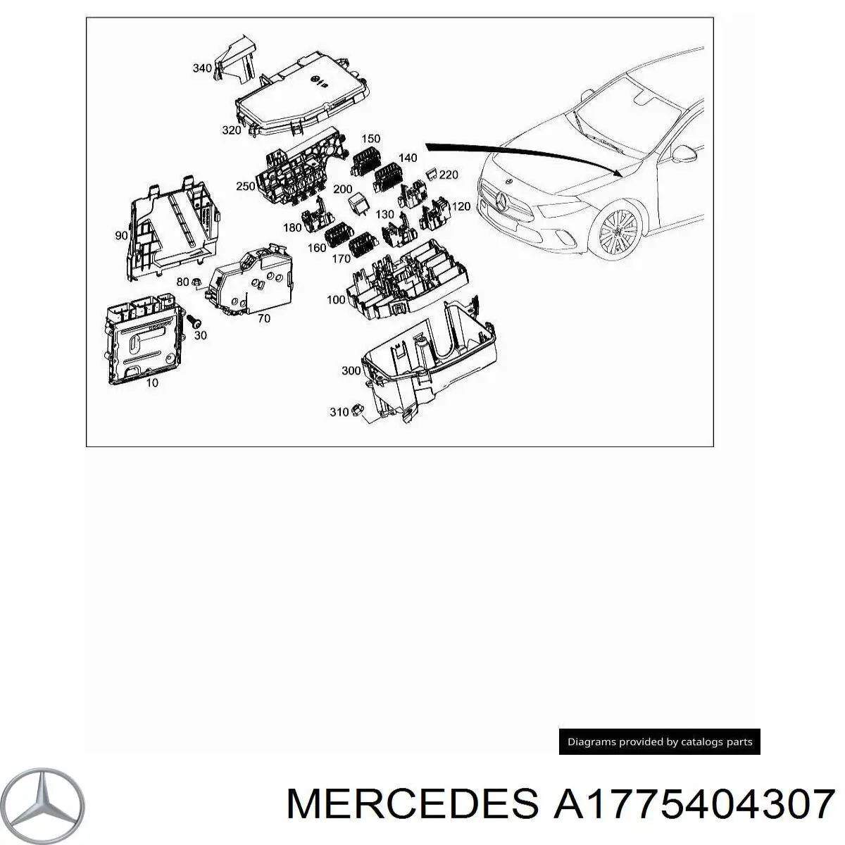 A1775404307 Mercedes Монтажный блок предохранителей