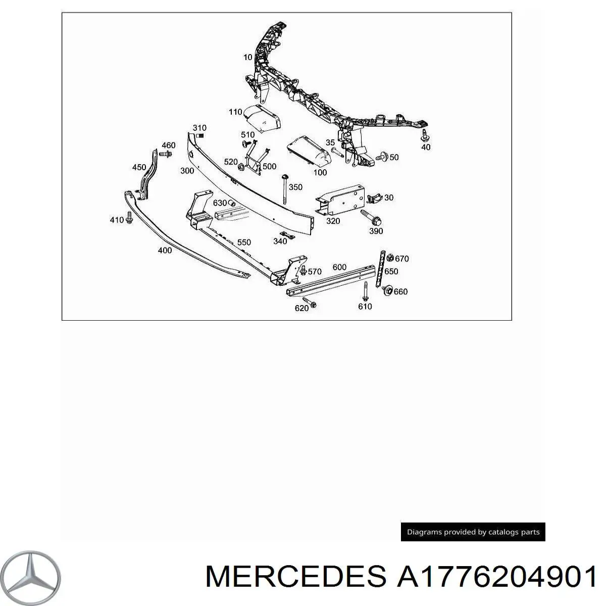 Reforçador do pára-choque dianteiro para Mercedes A (W177)