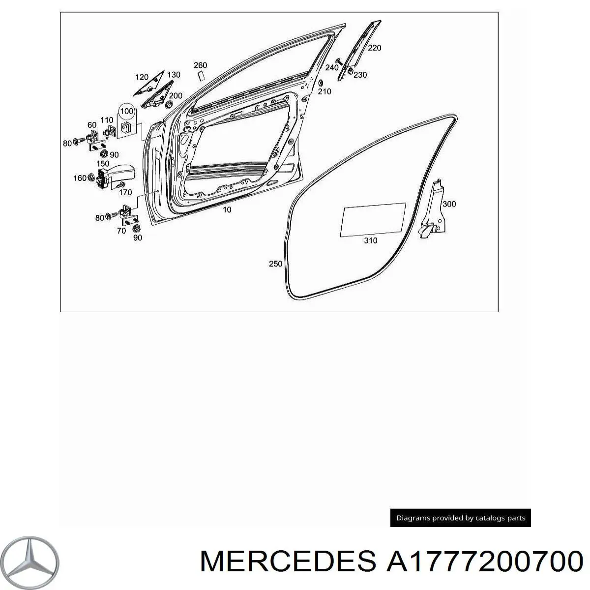 Дверь передняя правая A1777200700 Mercedes