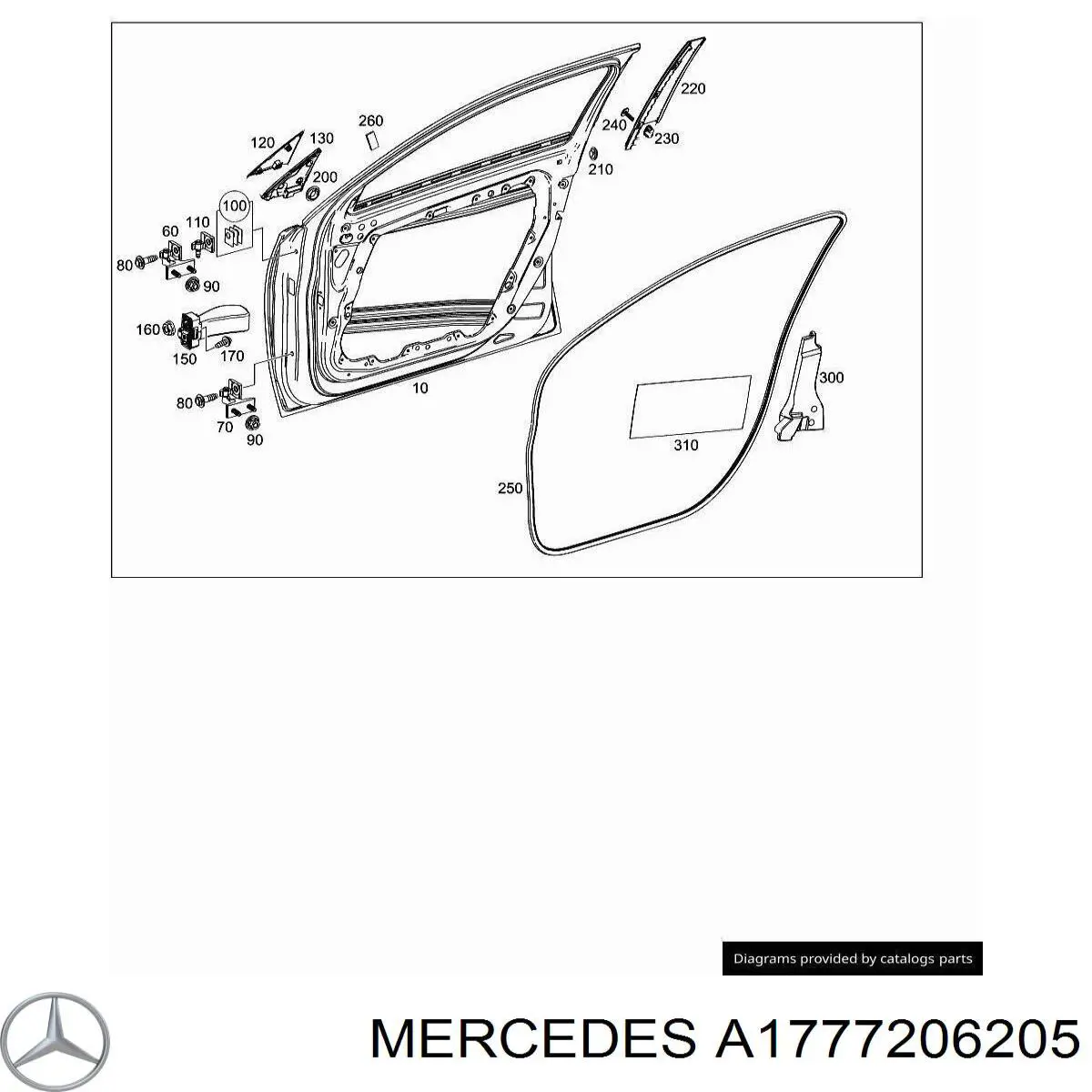 A1777206205 Mercedes Дверь передняя правая