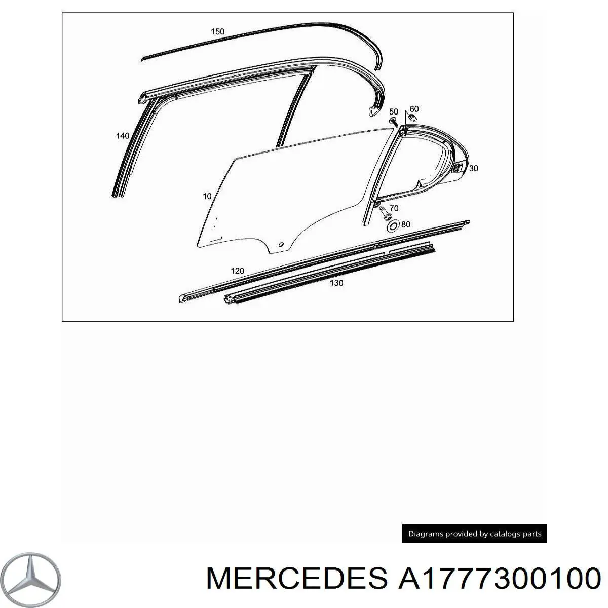 Задняя форточка левая на Mercedes A (W177)