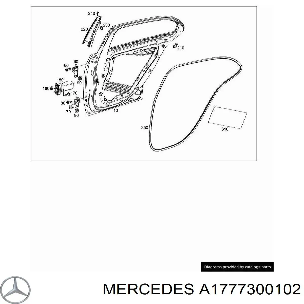 Завеса двери задней левой на Mercedes A (W177)