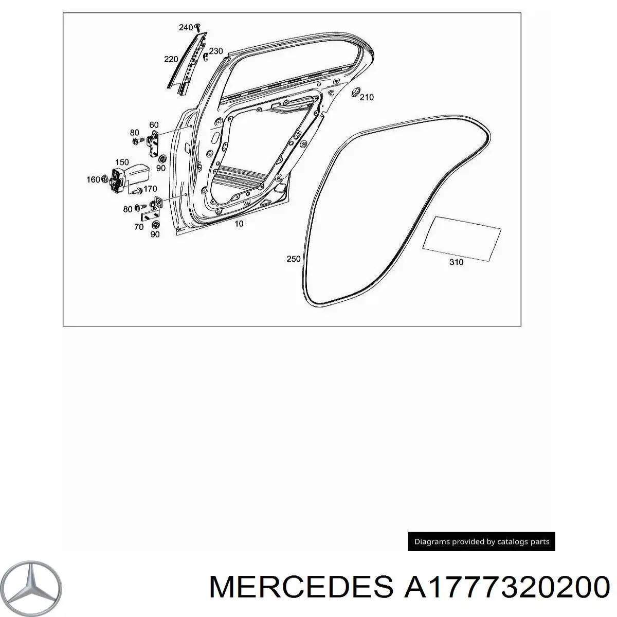 A1777320200 Mercedes Молдинг двери задней правой