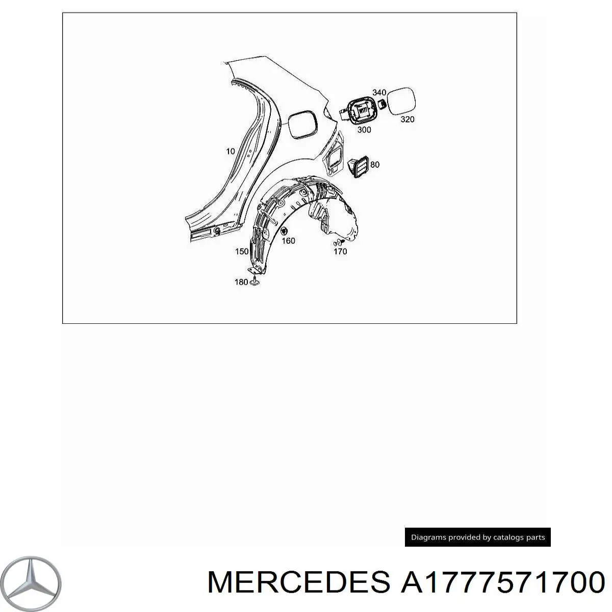 Дверка бензобака на Mercedes A (W177)