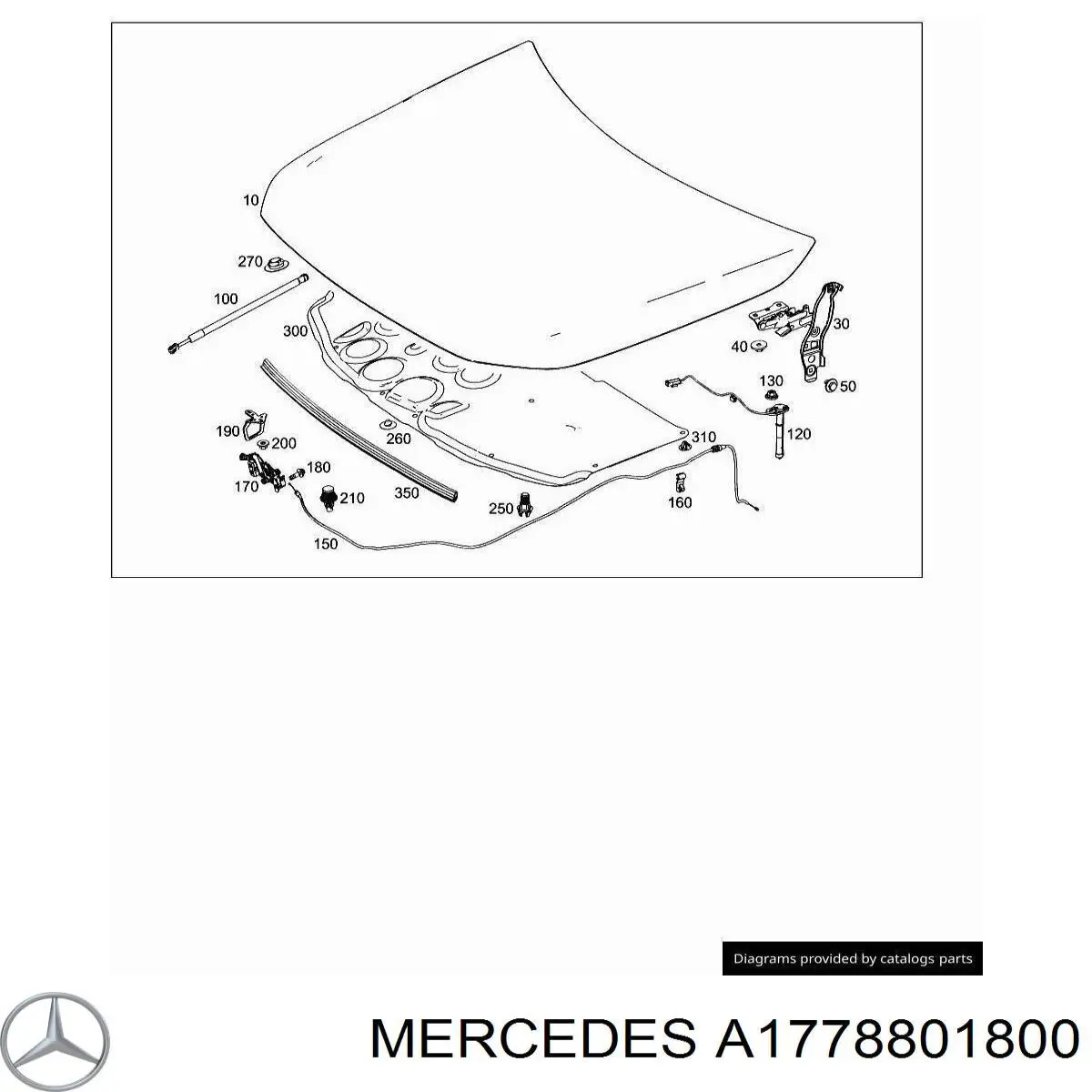 Капот Mercedes A хэтчбек (W177) (2018 - 2026) цена, от 390.83 USD