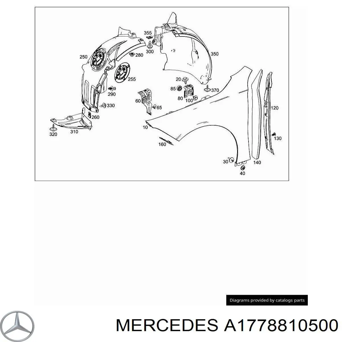 1778810500 Mercedes pára-lama dianteiro esquerdo