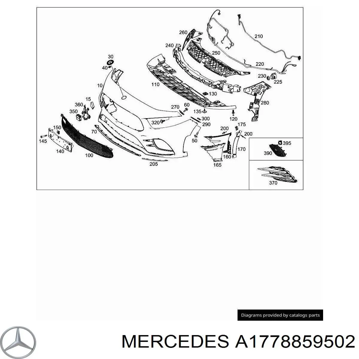 Кронштейн бампера переднего левый A1778859502 Mercedes