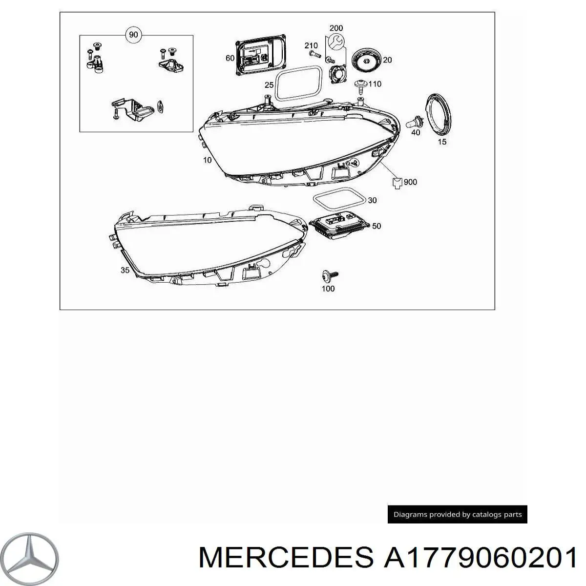 A1779060201 Mercedes luz direita