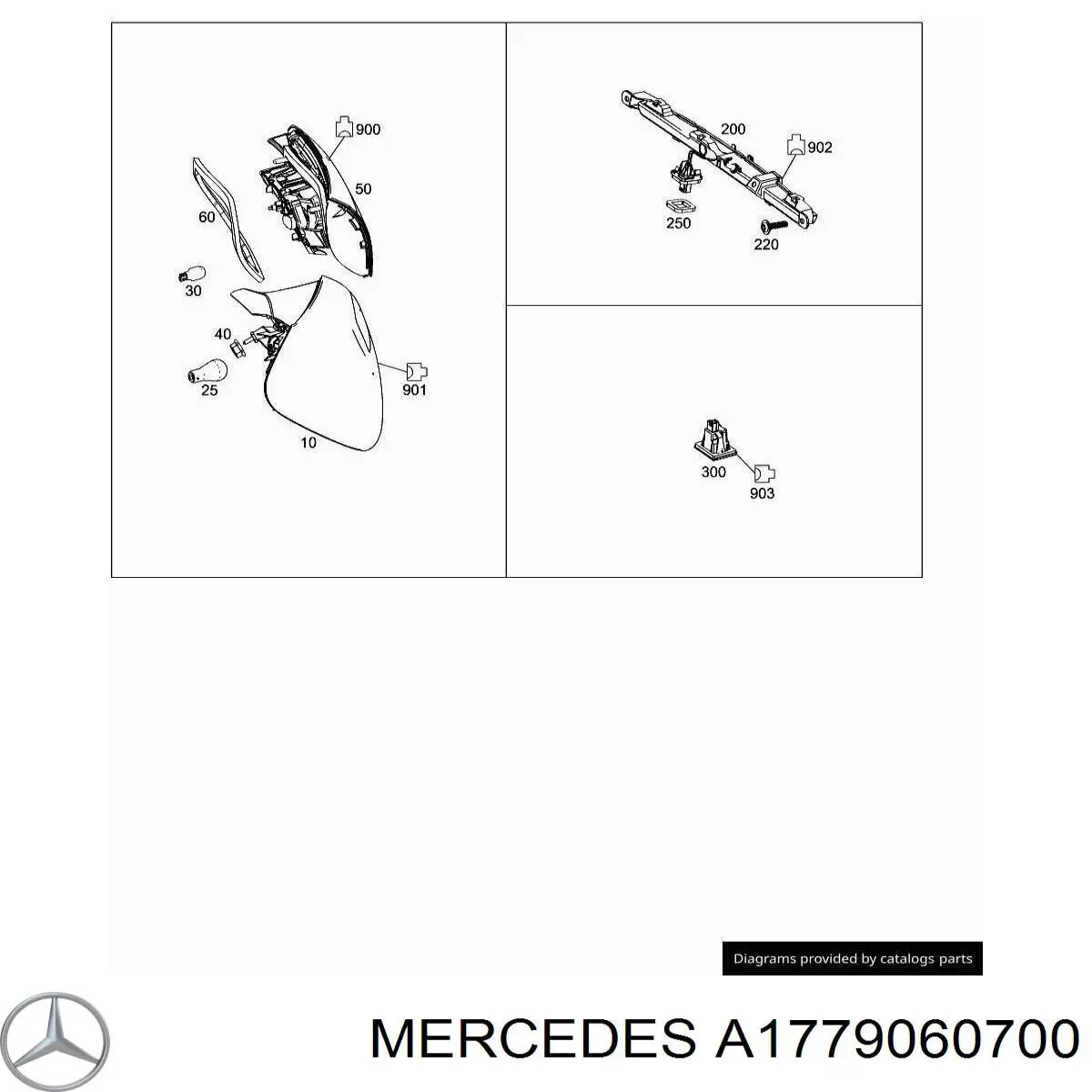 Задняя левая фара Mercedes A1779060700 цена, от 117.31 USD