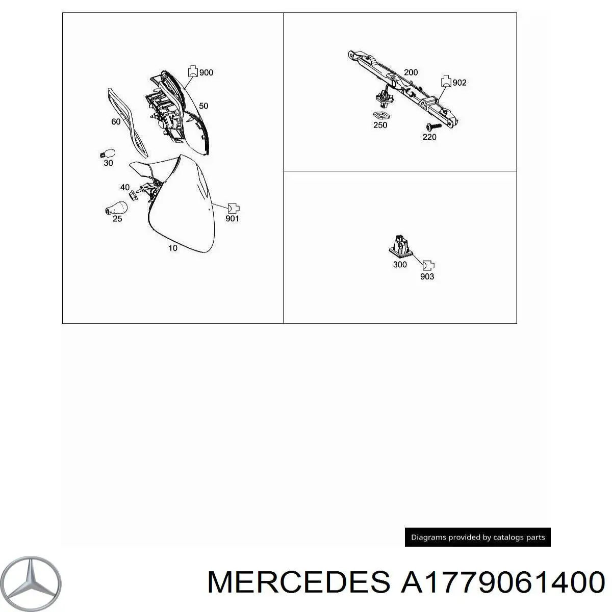 Фонарь задний правый Mercedes A1779061400 цена, от 190.04 USD