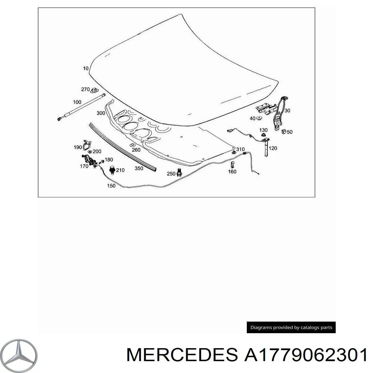 Puxador de abertura da capota para Mercedes A (W177)