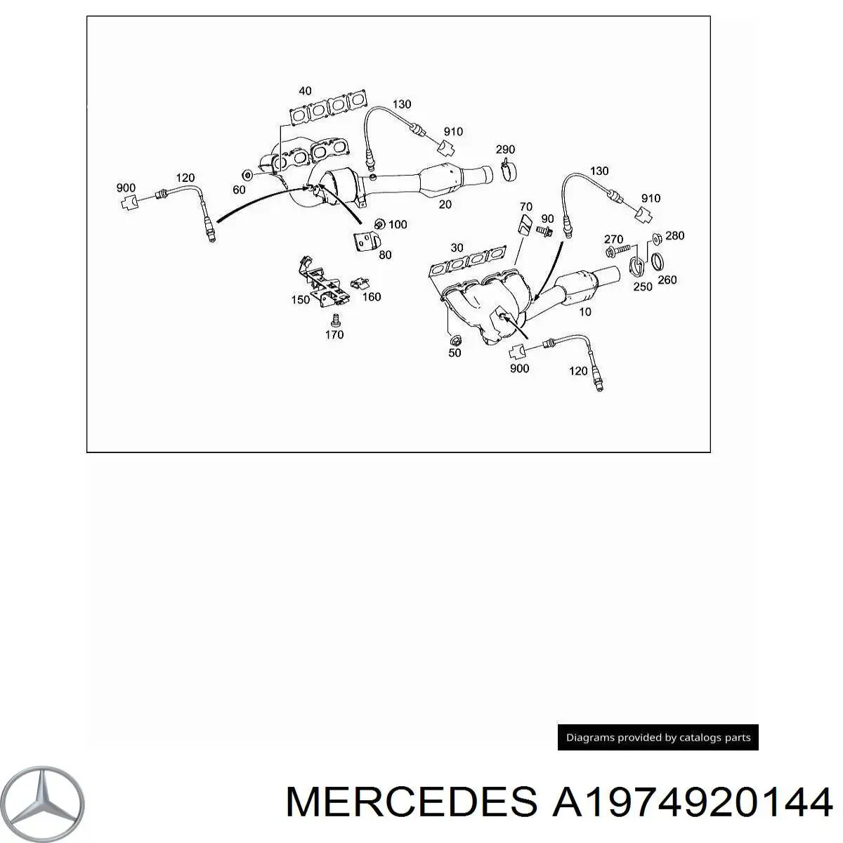 Подушка глушителя A1974920144 Mercedes