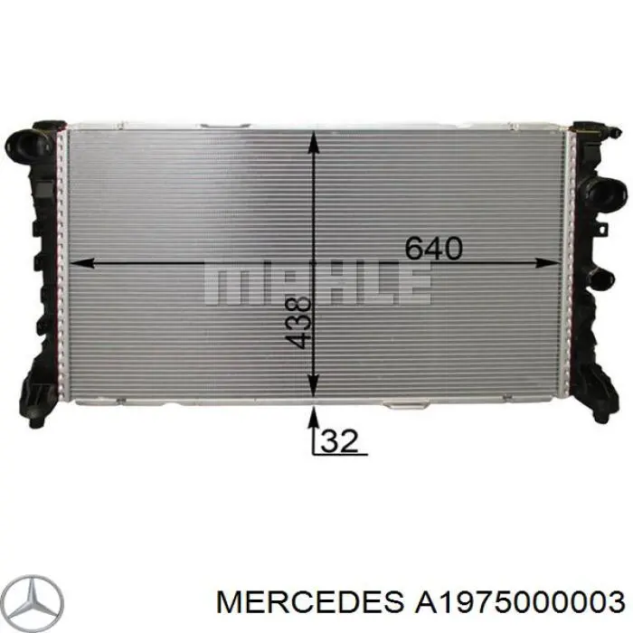 A1975000003 Mercedes radiador de esfriamento de motor