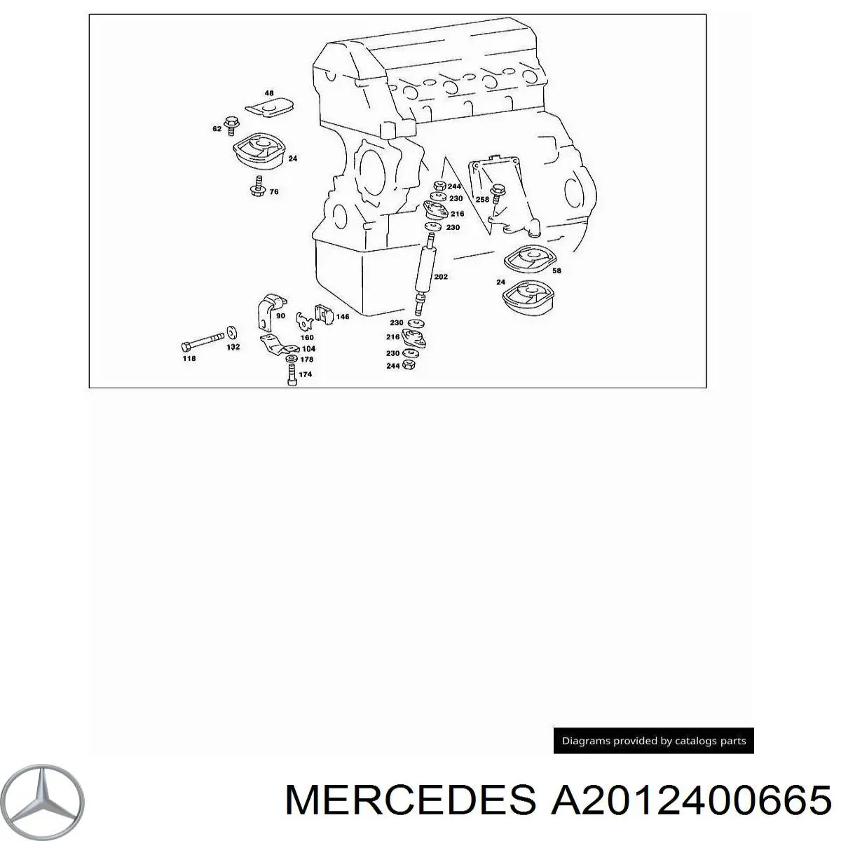 Гидроопора двигателя передняя Mercedes C 190 седан (W201) (1982 - 1993) цена, от 23.81 USD