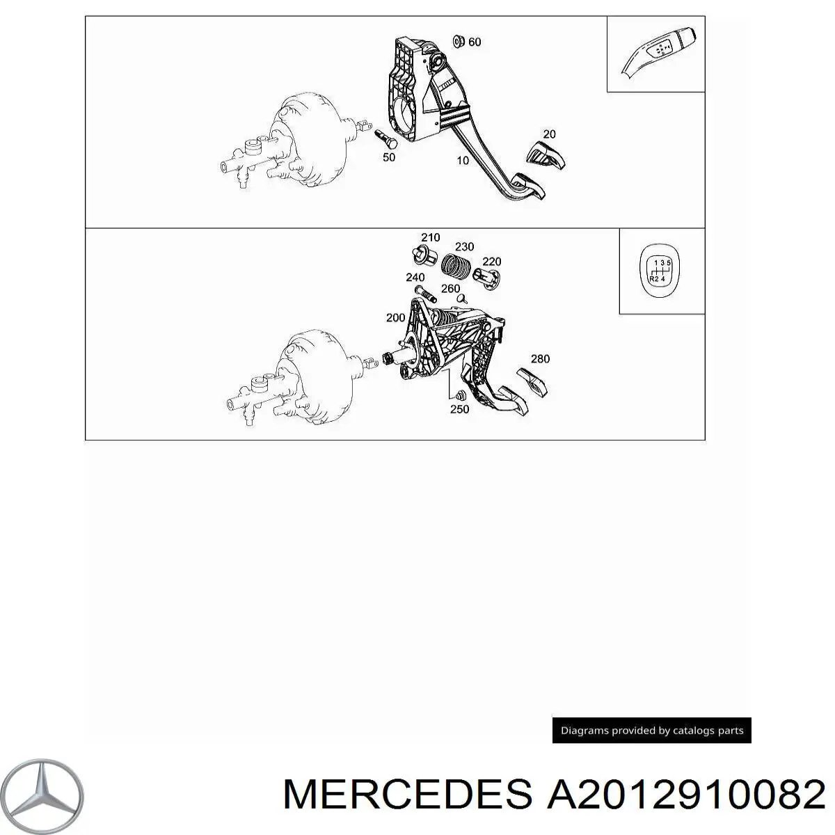 A2012910082 Mercedes накладка педали сцепления