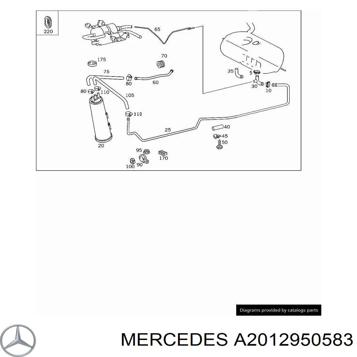 Крышка бака омывателя Mercedes A2012950583 цена, от 2.03 USD