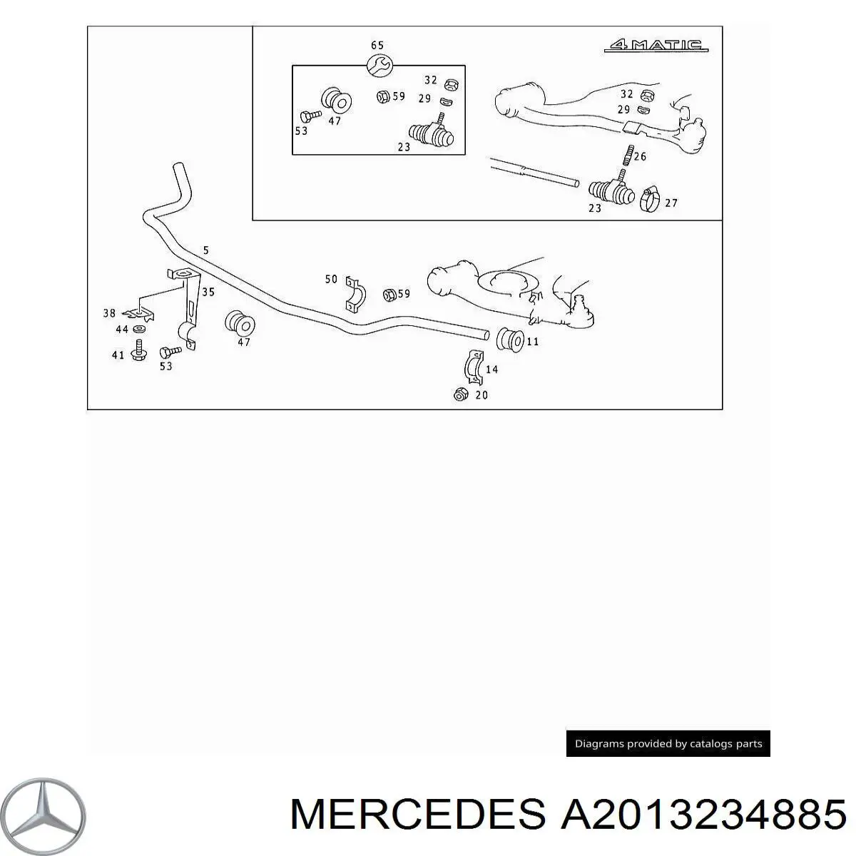 Casquillo de barra estabilizadora delantera A2013234885 Mercedes