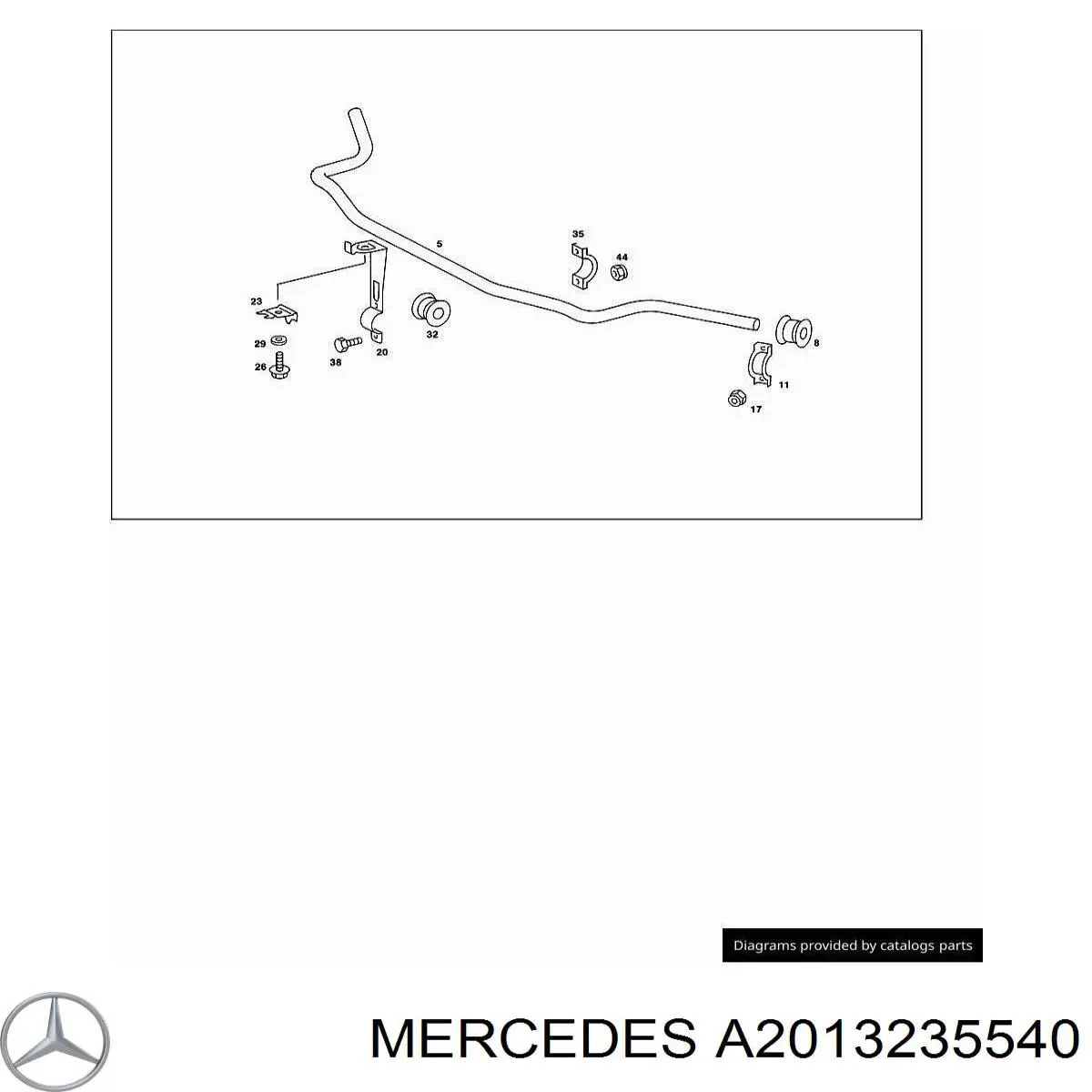 A2013235540 Mercedes хомут крепления втулки стабилизатора переднего