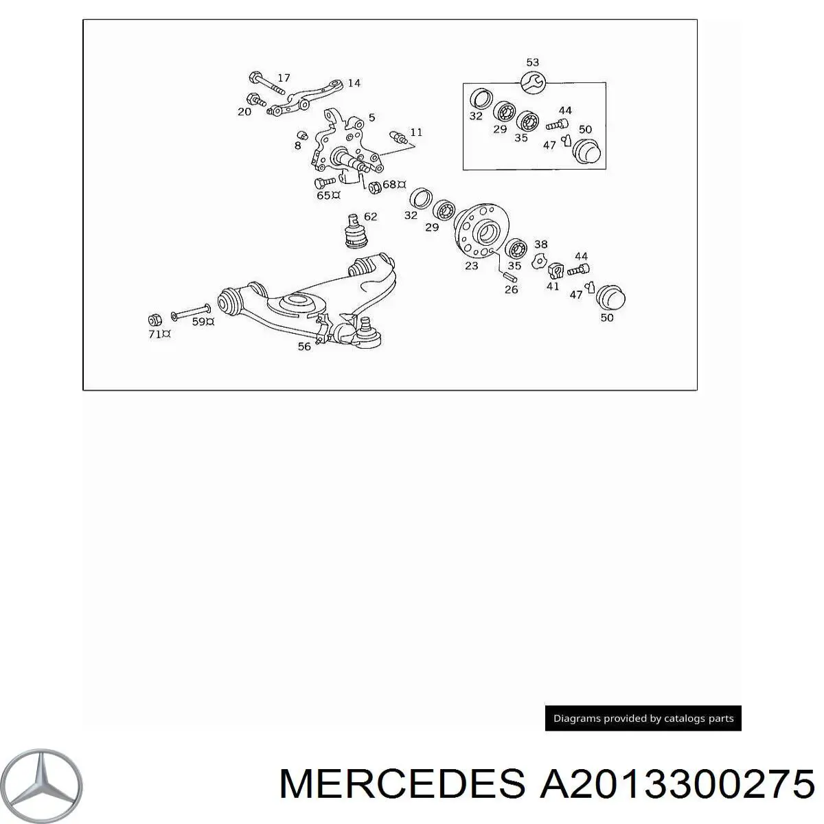 Сайлентблок переднего нижнего рычага A2013300275 Mercedes