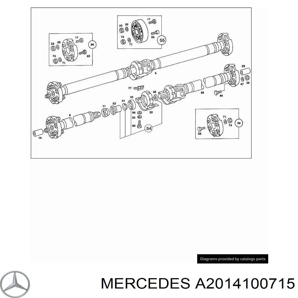 Муфта кардана эластичная задняя Mercedes A2014100715 цена, от 47.54 USD