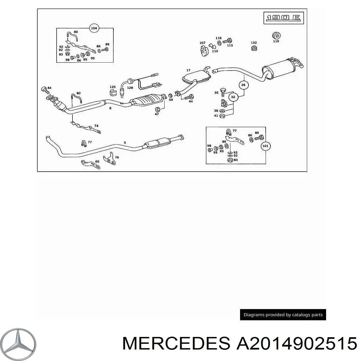 Центральная часть глушителя A2014902515 Mercedes