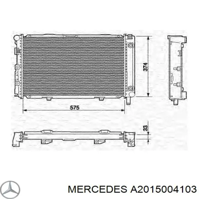 Радиатор охлаждения двигателя Mercedes A2015004103 цена, от 116.08 USD