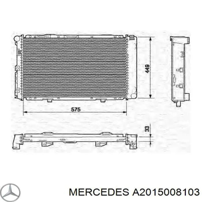 Купить A2015008103 Mercedes Радиатор водяной