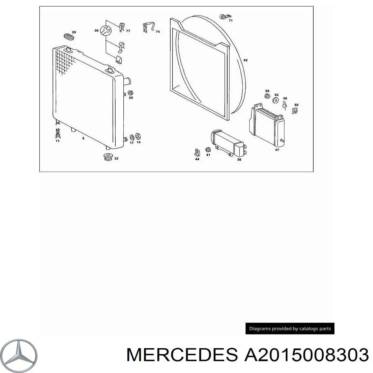 Купить A2015008303 Mercedes Радиатор водяной