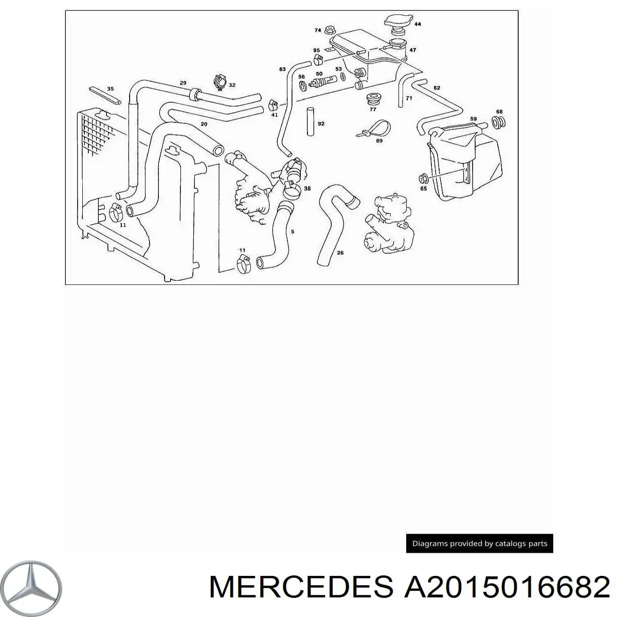 Шланг радиатора, нижний Mercedes A2015016682 цена, от 25.84 USD