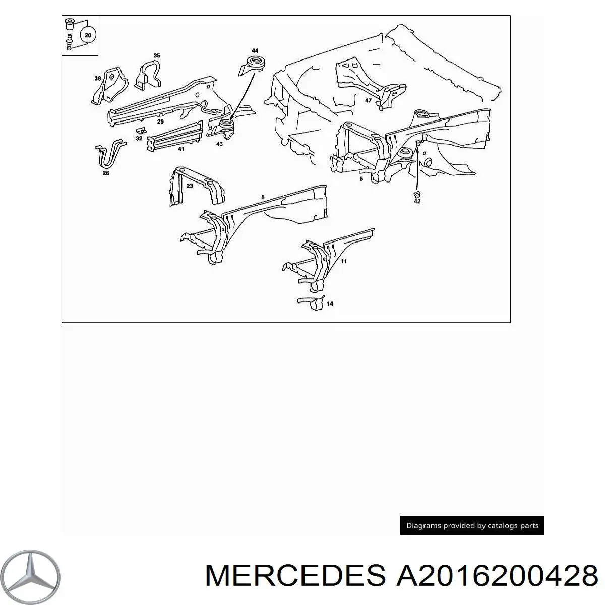 Опорный стакан пружины передней 2016200428 Mercedes