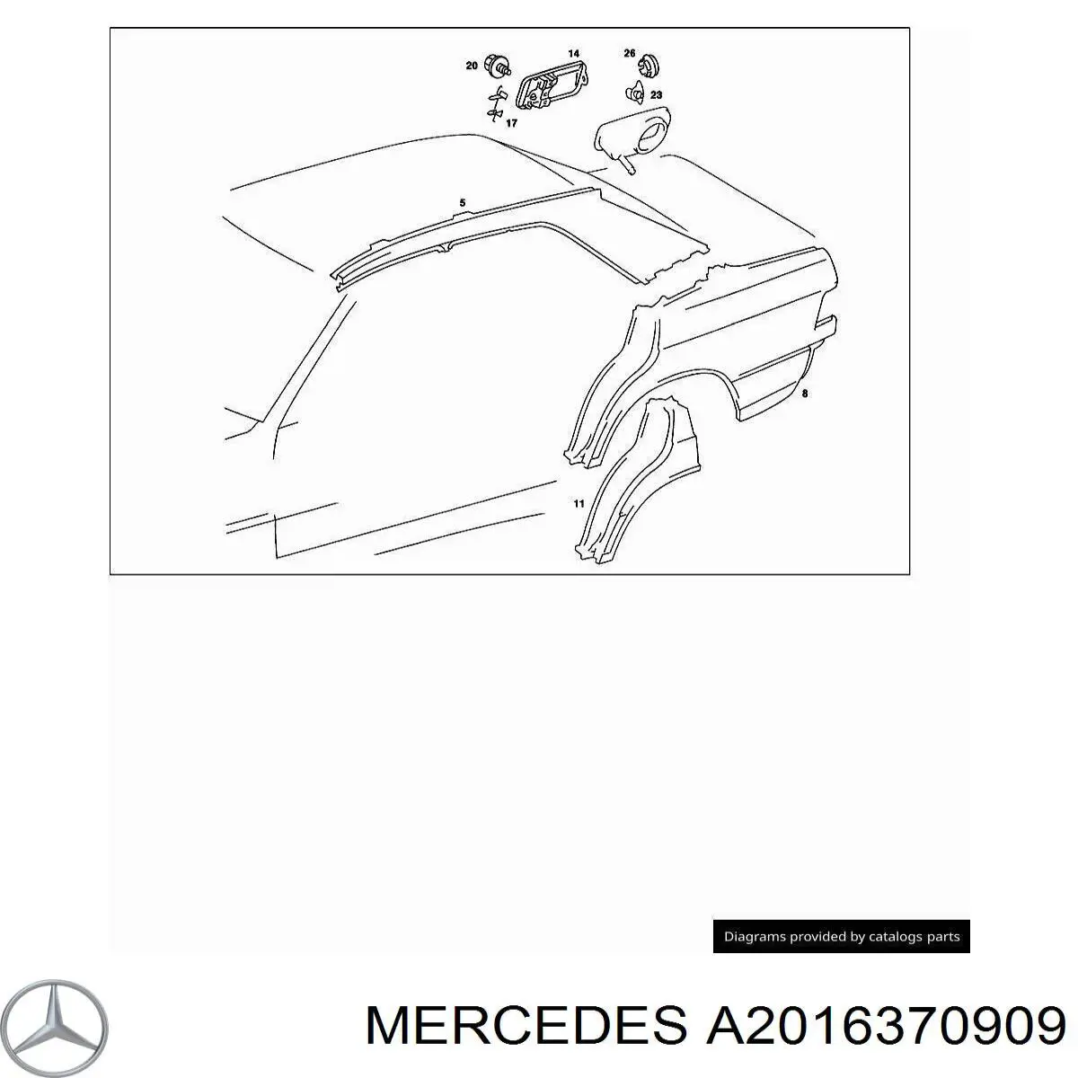 Боковая часть задняя левая Mercedes A2016370909 цена, от 9.86 USD