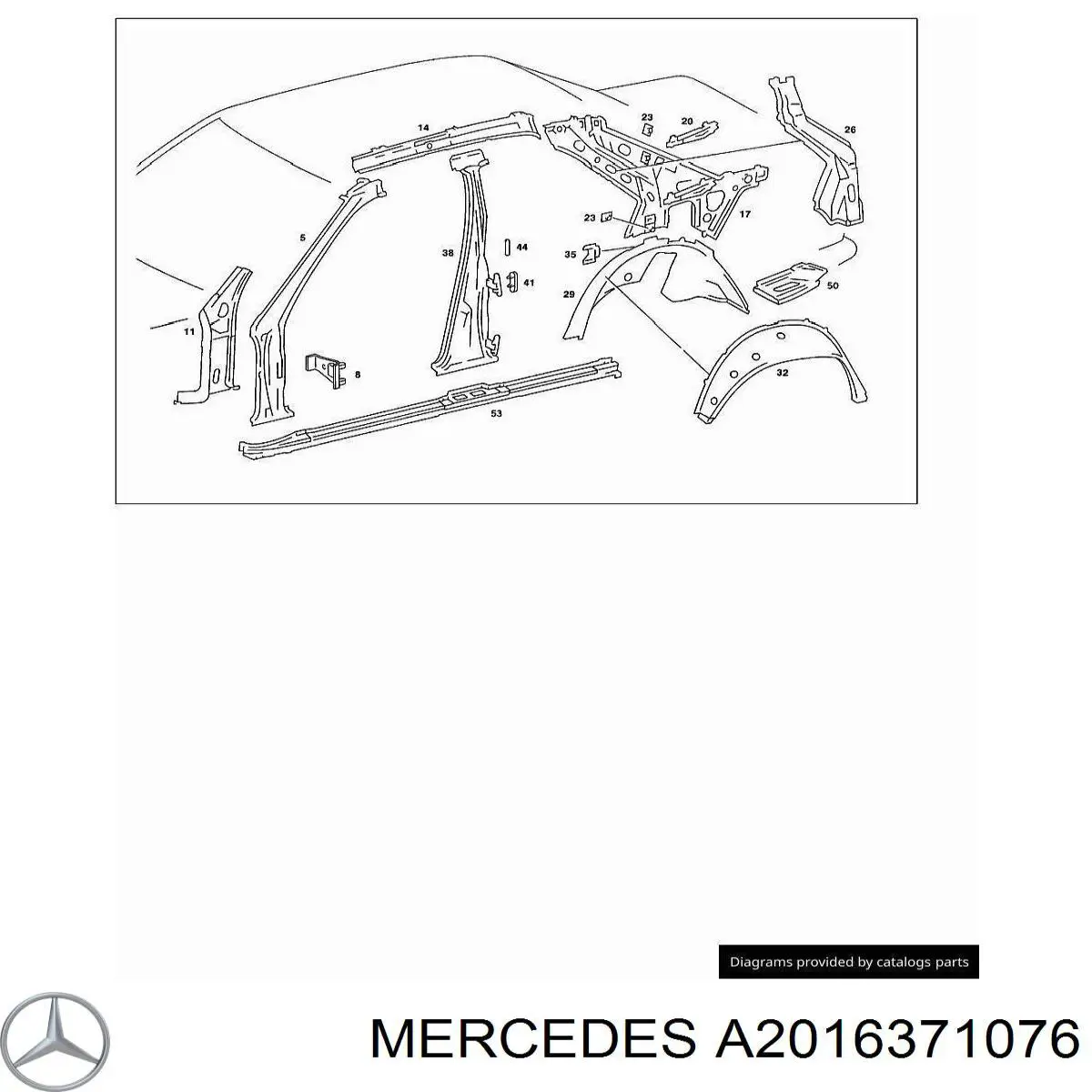 Арка крыла заднего правого Mercedes A2016371076 цена, от 37.17 USD