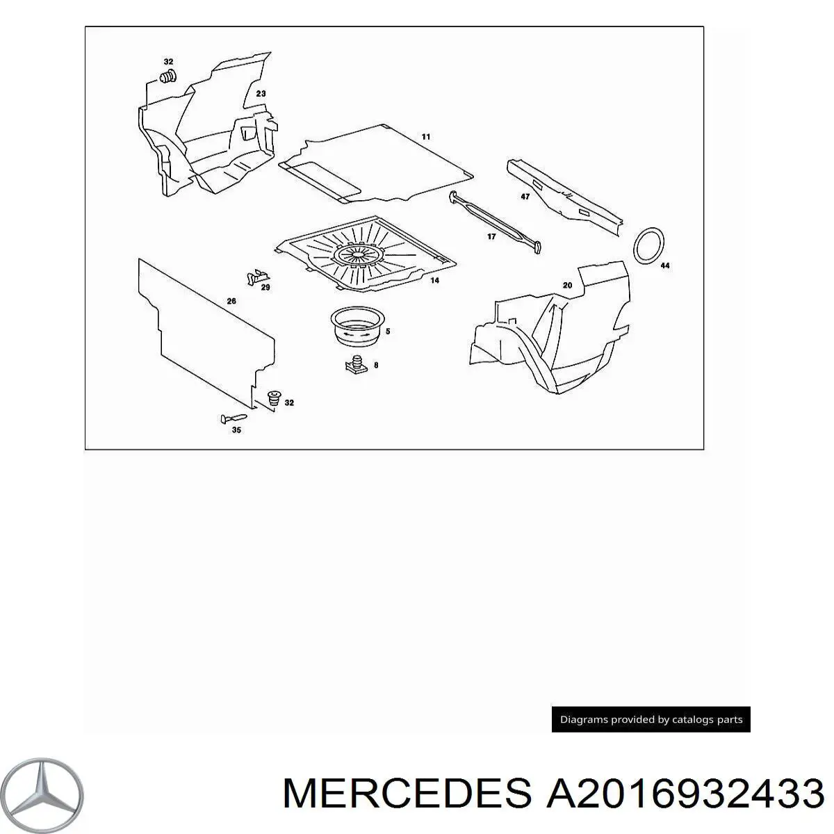 2016932433 Mercedes Облицовка багажного отсека правая