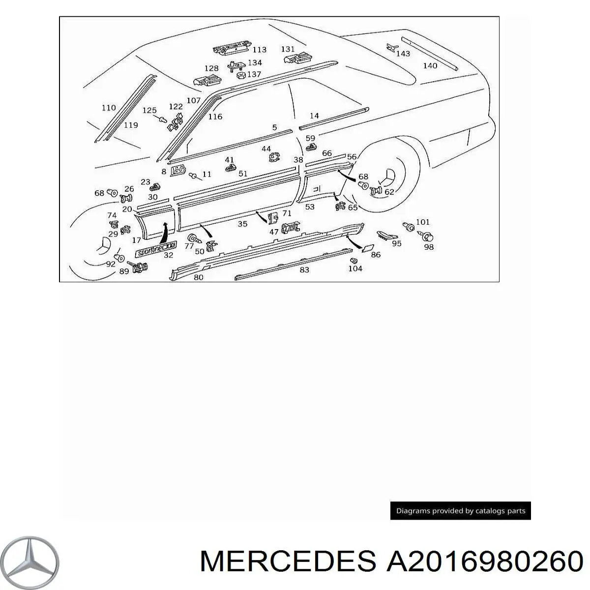  Mercedes A2016980260 цена, от 1.09 USD