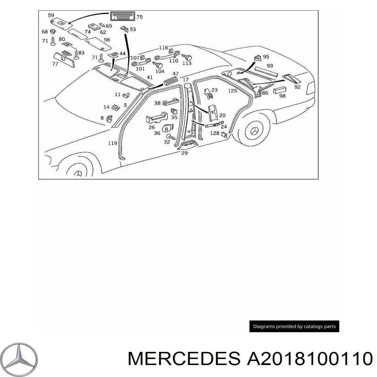 Козырек солнцезащитный автомобиля Mercedes A2018100110 цена, от 31.04 USD