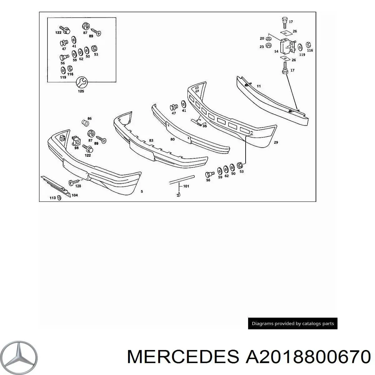 A2018800670 Mercedes передний бампер